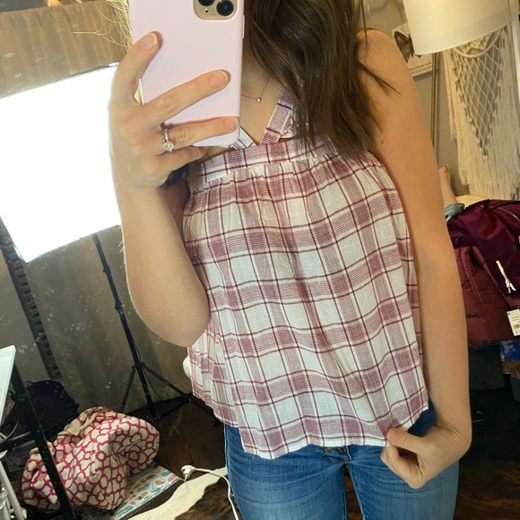 New Lipsticle Red Patterned Ruffle Tank Small - Picture 5 of 6